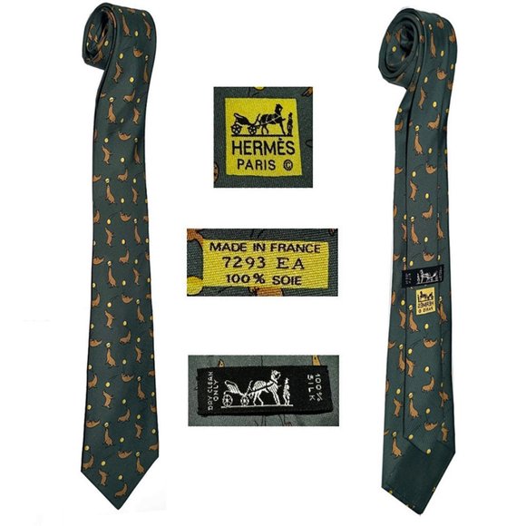 Hermes Vintage  'Seal with ball' Tie - Picture 2 of 2